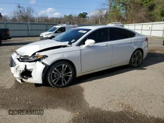 2019 Ford Fusion Titanium with VIN 3FA6P0K99KR217217, listed as a Copart auction lot 47590015 with 105,177 mi miles and Salvage Title. Bid and sale history available at carsss.com. Image 1.