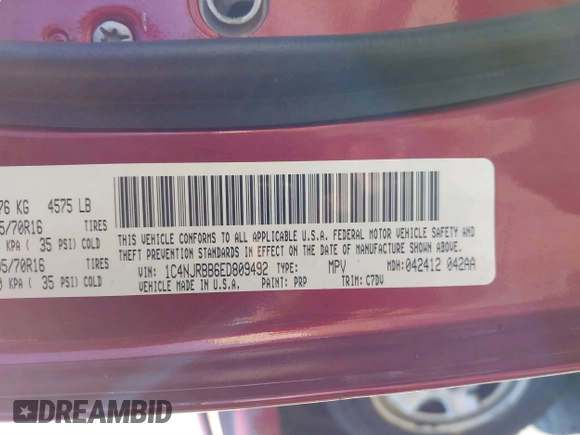 2014 Jeep Patriot Sport with VIN 1C4NJRBB6ED809492, listed as a IAAI auction lot 41644559 with 199,782 mi miles. Bid and sale history available at carsss.com. Image 9.