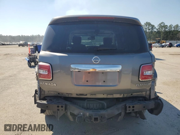 2017 Nissan Armada Platinum with VIN JN8AY2NE2H9707853, listed as a Copart auction lot 46654655 with 69,106 mi miles and Clean Title. Bid and sale history available at carsss.com. Image 6.