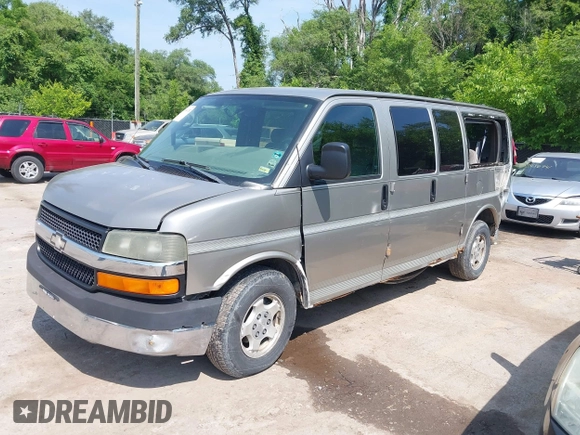 2004 Chevrolet Express Passenger with VIN 1GBFG15T041157045, listed as a IAAI auction lot 42486752 with 319,752 mi miles and . Bid and sale history available at DreamBid. Image 2.