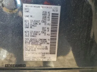 2016 Nissan Rogue S with VIN 5N1AT2MT2GC874690, listed as a Copart auction lot 42559045 with 208,664 mi miles and Salvage Title. Bid and sale history available at carsss.com. Image 13.