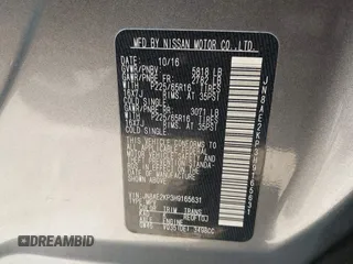 2017 Nissan Quest SV z VIN JN8AE2KP3H9165631, wystawiony jako IAAI lot #41981730 z przebiegiem 135 460 mil mil oraz . Historia ofert i sprzedaży dostępna na DreamBid. Obrazek 9.