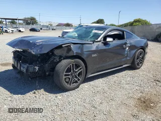 2018 Ford Mustang GT с VIN 1FA6P8CF1J5165859, выставлен на аукционе Copart как лот 64135575 с пробегом 19 115 миль миль и Списание • Salvage title. История ставок и продаж доступна на DreamBid. Изображение 1.