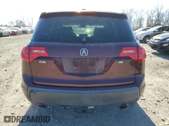 2007 Acura MDX Tech Pkg with VIN 2HNYD28367H526666, listed as a Copart auction lot 45125285 with 208,405 mi miles and Salvage Title. Bid and sale history available at carsss.com. Image 6.