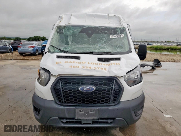 2023 Ford Transit with VIN 1FTYE1CGXPKA13081, listed as a Copart auction lot 55583935 with 126,698 mi miles and Salvage title. Bid and sale history available at DreamBid. Image 5.