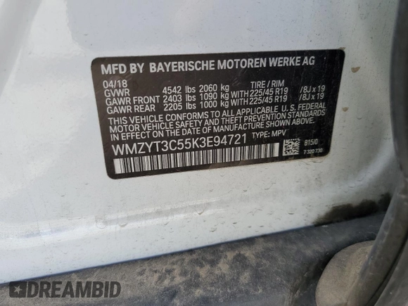 2019 MINI Countryman Cooper S with VIN WMZYT3C55K3E94721, listed as a Copart auction lot 44886545 with 36,411 mi miles and Salvage title. Bid and sale history available at DreamBid. Image 13.