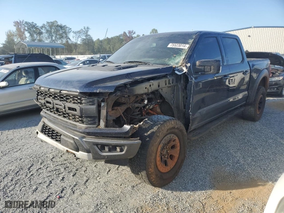 2022 Ford F-150 Raptor with VIN 1FTFW1RG4NFA84052, listed as a Copart auction lot 75523014 with 82,952 mi miles and Salvage Title. Bid and sale history available at carsss.com. Image 1.