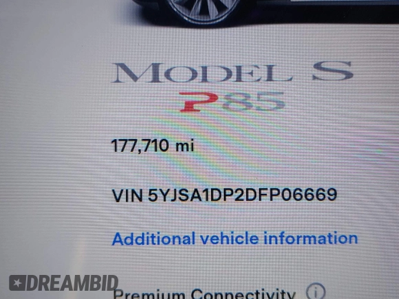2013 Tesla Model S Performance z VIN 5YJSA1DP2DFP06669, wystawiony jako IAAI lot #42161357 z przebiegiem 177 710 mil mil oraz . Historia ofert i sprzedaży dostępna na DreamBid. Obrazek 16.