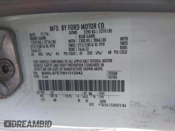 2017 Ford Transit Connect XL с VIN NM0LS7E79H1312942, выставлен на аукционе IAAI как лот 42427177 с пробегом 124 347 миль миль и . История ставок и продаж доступна на DreamBid. Изображение 9.