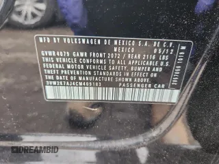 2012 Volkswagen Jetta S z VIN 3VW2K7AJ4CM409183, wystawiony jako Copart lot #63985765 z przebiegiem 160 645 mil mil oraz Szkoda całkowita • Salvage title. Historia ofert i sprzedaży dostępna na DreamBid. Obrazek 13.