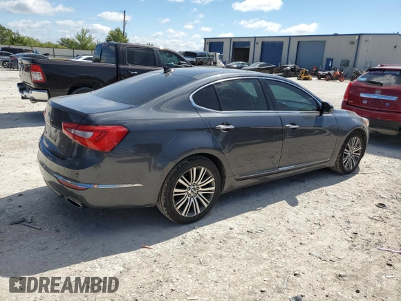 2014 Kia Cadenza Premium with VIN KNALN4D71E5133001, listed as a Copart auction lot 73171624 with 136,539 mi miles and Clean Title. Bid and sale history available at carsss.com. Image 3.