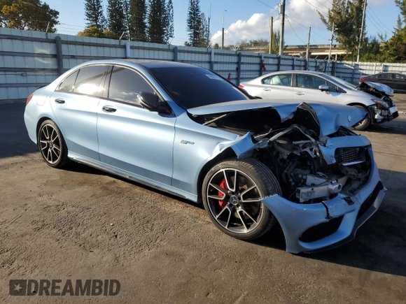 2018 Mercedes-Benz C 43 AMG with VIN 55SWF6EB5JU251989, listed as a Copart auction lot 44369745 with 94,389 mi miles and Salvage Title. Bid and sale history available at carsss.com. Image 4.