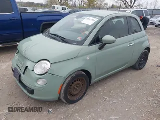 2013 FIAT 500 Pop with VIN 3C3CFFAR4DT749733, listed as a IAAI auction lot 42012326 with 110,712 mi miles. Bid and sale history available at carsss.com. Image 2.