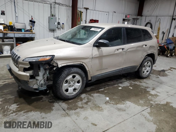 2015 Jeep Cherokee Sport with VIN 1C4PJMAB9FW575271, listed as a Copart auction lot 87958655 with 32,219 mi miles and Salvage Title. Bid and sale history available at carsss.com. Image 1.