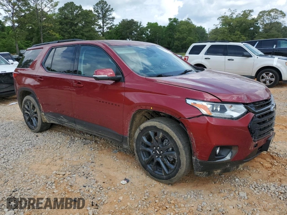 2021 Chevrolet Traverse RS with VIN 1GNERJKW3MJ145379, listed as a Copart auction lot 54296345 with 67,817 mi miles and Salvage title. Bid and sale history available at DreamBid. Image 4.