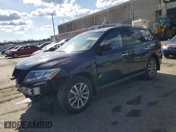 2016 Nissan Pathfinder S with VIN 5N1AR2MM9GC620823, listed as a Copart auction lot 50542215 with 165,409 mi miles and Salvage Title. Bid and sale history available at carsss.com. Image 1.