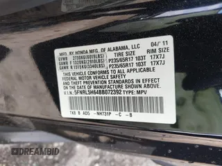 2011 Honda Odyssey EX-L с VIN 5FNRL5H64BB072392, выставлен на аукционе IAAI как лот 42274315 с пробегом 149 823 миль миль и . История ставок и продаж доступна на DreamBid. Изображение 9.