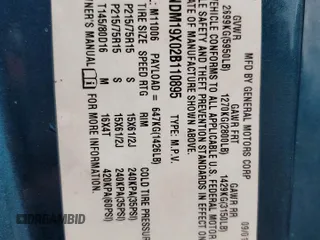 2002 Chevrolet Astro with VIN 1GNDM19X02B110895, listed as a Copart auction lot 70704784 with 176,736 mi miles and Salvage Title. Bid and sale history available at carsss.com. Image 15.