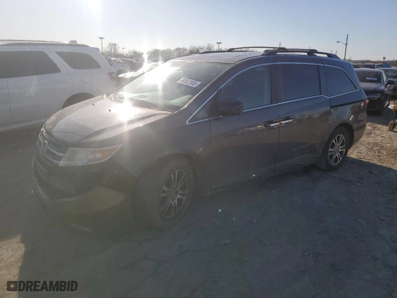 2013 Honda Odyssey EX-L with VIN 5FNRL5H68DB091689, listed as a Copart auction lot 48562955 with 0 mi miles and Salvage Title. Bid and sale history available at carsss.com. Image 1.