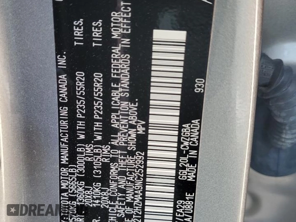 2022 Lexus RX 350 z VIN 2T2HZMAA9NC252992, wystawiony jako Copart lot #64631245 z przebiegiem 20 343 mil mil oraz Szkoda całkowita • Salvage title. Historia ofert i sprzedaży dostępna na DreamBid. Obrazek 14.