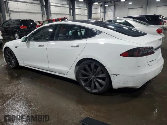 2016 Tesla Model S 90D with VIN 5YJSA1E22GF150015, listed as a Copart auction lot 61559375 with 75,609 mi miles and Salvage title. Bid and sale history available at DreamBid. Image 2.