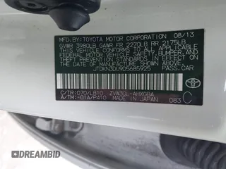 2013 Toyota Prius One with VIN JTDKN3DU9D5685925, listed as a IAAI auction lot 42142830 with 166,976 mi miles and . Bid and sale history available at DreamBid. Image 9.