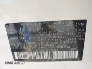 2017 Subaru Outback Premium с VIN 4S4BSACC6H3218058, выставлен на аукционе IAAI как лот 42484155 с пробегом 125 974 миль миль и . История ставок и продаж доступна на DreamBid. Изображение 9.