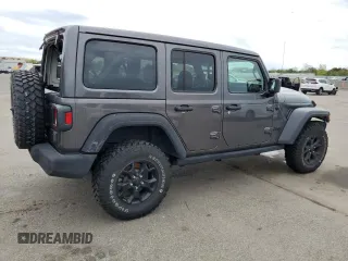 2022 Jeep Wrangler Unlimited Willys with VIN 1C4HJXDM6NW135462, listed as a Copart auction lot 53467564 with 22,028 mi miles and Non Repairable. Bid and sale history available at DreamBid. Image 3.