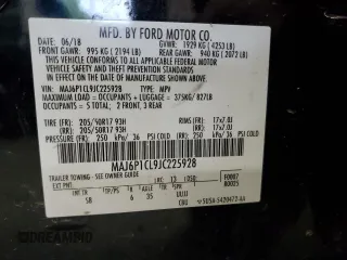 2018 Ford EcoSport SES z VIN MAJ6P1CL9JC225928, wystawiony jako Copart lot #58237125 z przebiegiem 69 974 mil mil oraz Tytuł czysty. Historia ofert i sprzedaży dostępna na DreamBid. Obrazek 13.