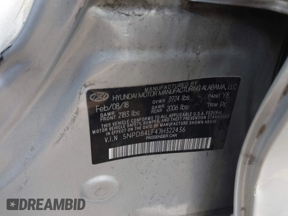 2018 Hyundai Elantra SEL with VIN 5NPD84LF4JH322436, listed as a IAAI auction lot 41488221 with 163,913 mi miles and . Bid and sale history available at DreamBid. Image 9.