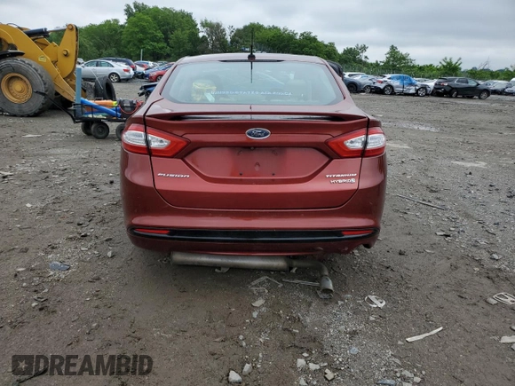 2014 Ford Fusion Titanium Hybrid with VIN 3FA6P0RU4ER387323, listed as a Copart auction lot 57107195 with Not provided miles and Salvage title. Bid and sale history available at DreamBid. Image 6.