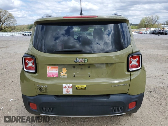 2015 Jeep Renegade Limited with VIN ZACCJBDT0FPB62974, listed as a Copart auction lot 54979735 with 104,023 mi miles and Non Repairable. Bid and sale history available at DreamBid. Image 6.