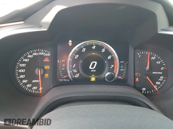 2016 Chevrolet Corvette Z06 3LZ with VIN 1G1YT2D68G5601246, listed as a Copart auction lot 62612494 with 15,172 mi miles and Salvage Title. Bid and sale history available at carsss.com. Image 9.
