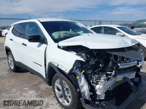 2025 Jeep Compass Sport with VIN 3C4NJDAN9ST516030, listed as a IAAI auction lot 41471666 with 2,094 mi miles and . Bid and sale history available at DreamBid. Image 1.