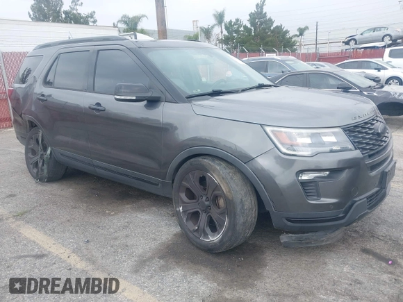 2018 Ford Explorer Sport with VIN 1FM5K8GT8JGB79584, listed as a IAAI auction lot 41894627 with 99,143 mi miles and . Bid and sale history available at DreamBid. Image 1.