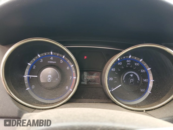 2013 Hyundai Sonata Limited with VIN 5NPEC4AC8DH633464, listed as a Copart auction lot 51909005 with 75,042 mi miles and Salvage Title. Bid and sale history available at DreamBid. Image 9.