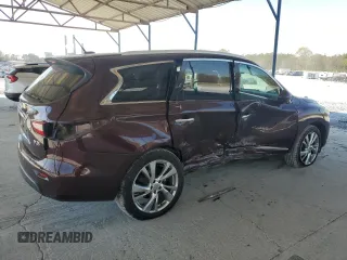 2013 Infiniti JX35 with VIN 5N1AL0MM9DC337002, listed as a Copart auction lot 51002775 with 128,836 mi miles and Salvage Title. Bid and sale history available at carsss.com. Image 3.