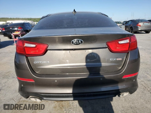 2015 Kia Optima EX with VIN 5XXGN4A72FG404167, listed as a Copart auction lot 53261445 with 156,517 mi miles and Salvage Title. Bid and sale history available at carsss.com. Image 6.