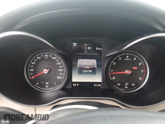 2017 Mercedes-Benz C 300 with VIN 55SWF4KB0HU188268, listed as a Copart auction lot 51310845 with 126,739 mi miles and Salvage Title. Bid and sale history available at DreamBid. Image 9.