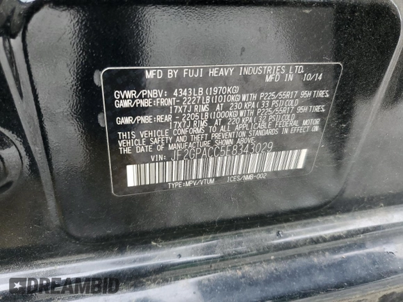 2014 Subaru Crosstrek Premium с VIN JF2GPACC5E8343029, выставлен на аукционе Copart как лот 53620685 с пробегом 118 117 миль миль и Списание • Salvage title. История ставок и продаж доступна на DreamBid. Изображение 13.