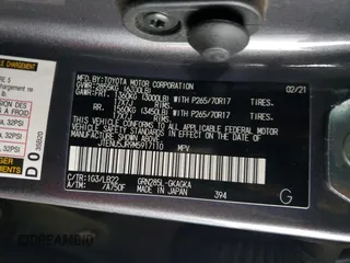 2021 Toyota 4Runner SR5 Premium with VIN JTENU5JR9M5917110, listed as a Copart auction lot 81633384 with 52,679 mi miles and Salvage title. Bid and sale history available at DreamBid. Image 14.
