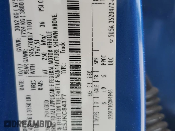 2018 Ford F-150 XL с VIN 1FTEW1CG5JKC84377, выставлен на аукционе Copart как лот 62559225 с пробегом 33 453 миль миль и Списание • Salvage title. История ставок и продаж доступна на DreamBid. Изображение 13.