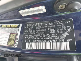 2008 Hyundai Veracruz GLS с VIN KM8NU13C48U040555, выставлен на аукционе IAAI как лот 42557835 с пробегом 151 548 миль миль и . История ставок и продаж доступна на DreamBid. Изображение 9.