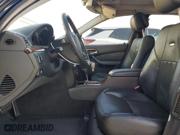 2004 Mercedes-Benz S 55 AMG with VIN WDBNG74J54A407159, listed as a Copart auction lot 51327975 with 129,074 mi miles and Salvage Title. Bid and sale history available at DreamBid. Image 7.