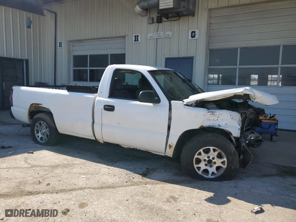 2007 Chevrolet Silverado 1500 Classic Work Truck with VIN 3GCEC14X77G256085, listed as a Copart auction lot 46252525 with 0 mi miles and Salvage Title. Bid and sale history available at carsss.com. Image 4.