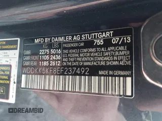 2014 Mercedes-Benz E 350 with VIN WDDKK5KF8EF237492, listed as a IAAI auction lot 42240593 with 83,775 mi miles and . Bid and sale history available at DreamBid. Image 9.