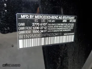 2023 Mercedes-Benz EQB with VIN W1N9M0KB9PN053411, listed as a Copart auction lot 86200964 with 17,011 mi miles and Salvage Title. Bid and sale history available at carsss.com. Image 12.