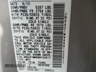 2011 Nissan Murano S z VIN JN8AZ1MW6BW150617, wystawiony jako Copart lot #71072404 z przebiegiem 165 077 mil mil oraz Szkoda całkowita • Salvage title. Historia ofert i sprzedaży dostępna na DreamBid. Obrazek 13.
