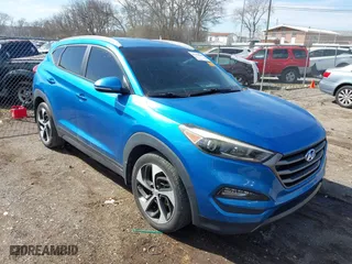 2016 Hyundai Tucson Sport with VIN KM8J33A26GU036237, listed as a IAAI auction lot 41658889 with 117,941 mi miles. Bid and sale history available at carsss.com. Image 1.