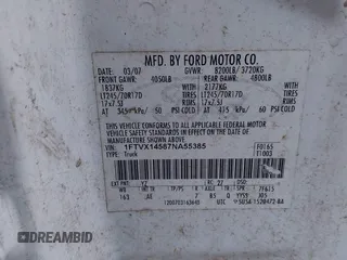 2007 Ford F-150 XL with VIN 1FTVX14587NA55385, listed as a IAAI auction lot 41500974 with 147,045 mi miles and . Bid and sale history available at carsss.com. Image 9.